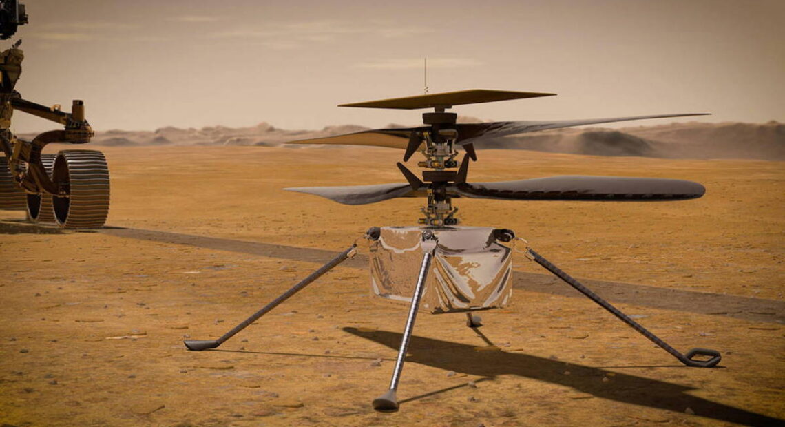 Первый в истории космический вертолет приземлился на Марсе