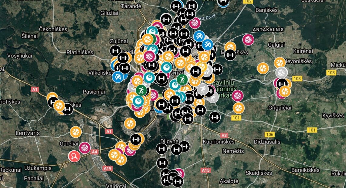 Вильнюс создал карту общественных спортивных площадок