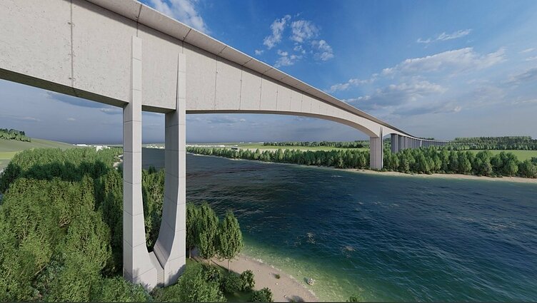 Planuojamas „Rail Baltica“ tiltas Jonavoje / Projekto vizualizacija