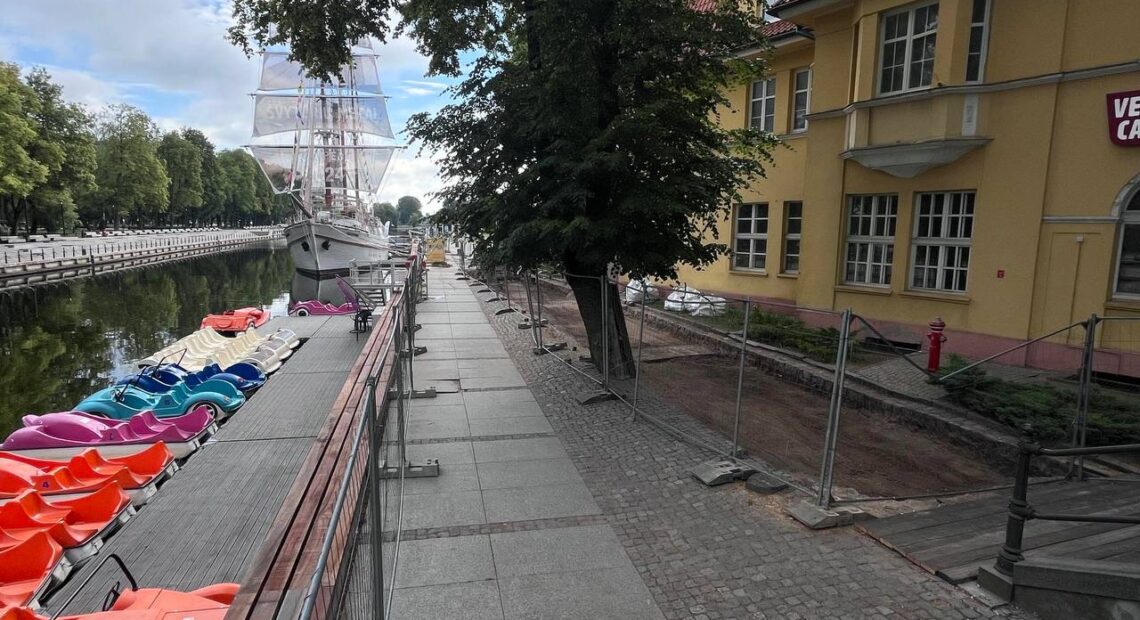 В Клайпеде начался ремонт участка набережной на берегу реки Дане