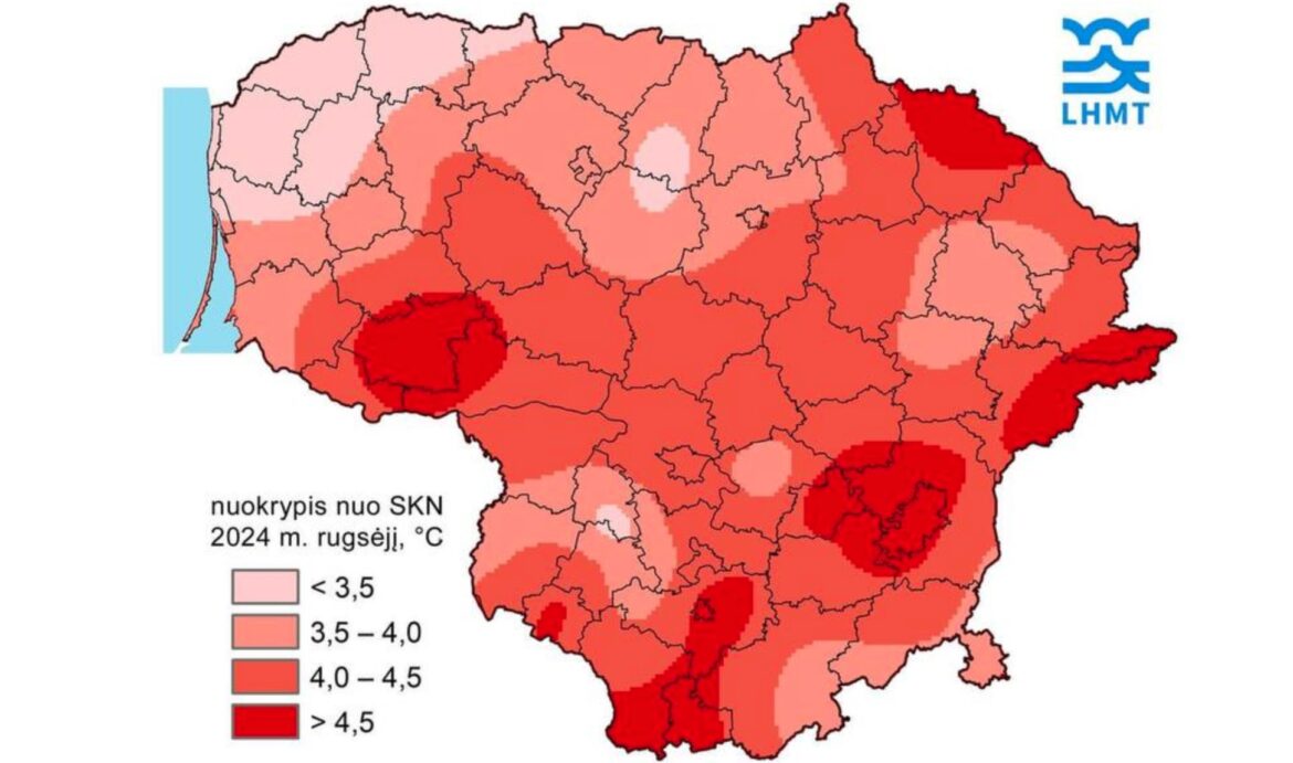 Этот сентябрь стал самым теплым за всю историю наблюдений в Литве (с 1961 года)
