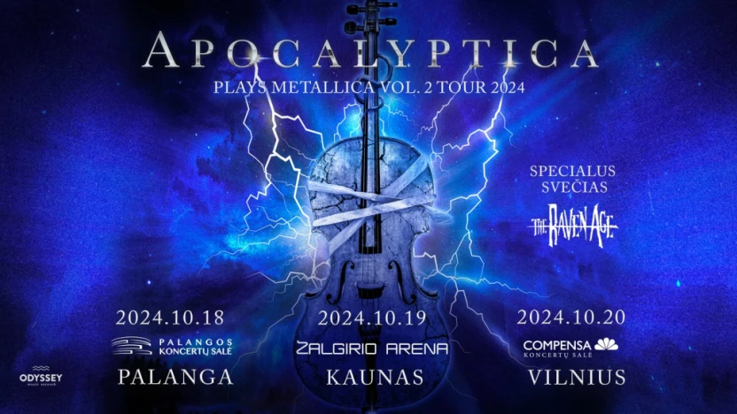 Культовая Apocalyptica 18, 19 и 20 октября выступит в Паланге, Каунасе и Вильнюсе с новой концертной программой PLAYS METALLICA VOL. 2 TOUR 2024