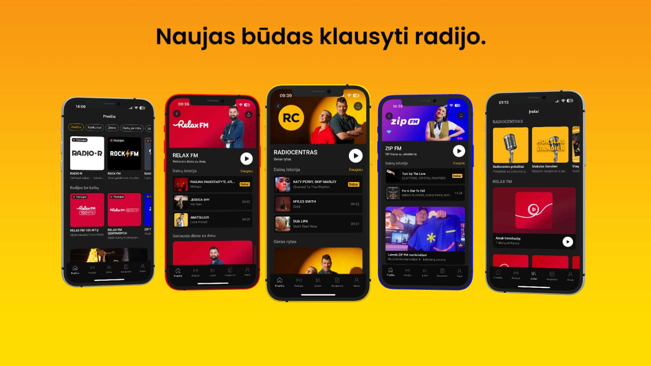 RADIO•R теперь можно слушать и в мобильном приложении Radijas.lt!