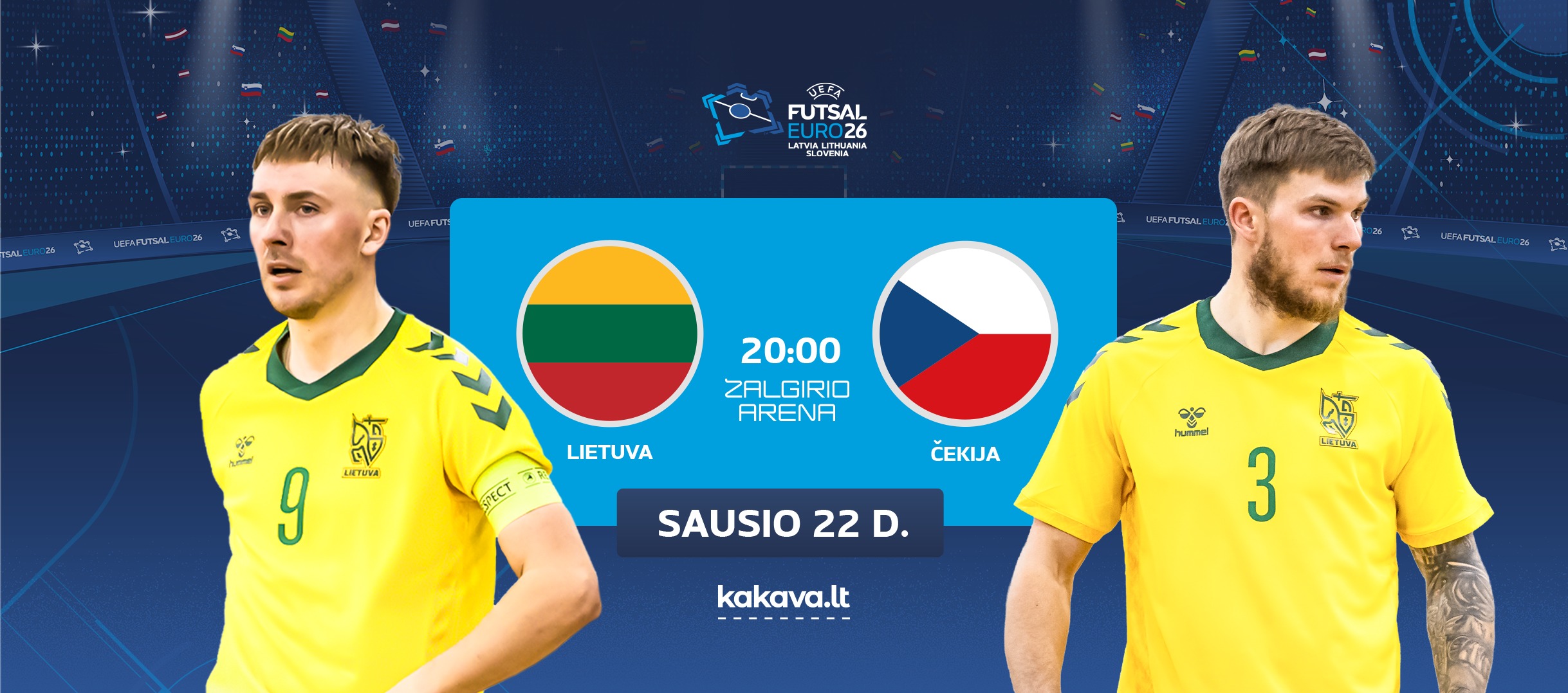 Афиша. Спектакли, концерты, выставка STUDIJOS & KARJERA, чемпионат по футзалу, оперетта, фламенко-балет и Вильнюсский фестиваль света 20260122 futsal